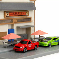 Jada Nano Scene Fast & Furious Diorama Dom Torreto's Market & Cafe 1:87 Diecast Cars