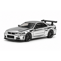 Motorhelix 1/64 Nissan Skyline GT-R R34 V-Spec II Customized Electroplating Silver – CDX Canada Diecast Expo (Limited to 799)
