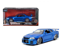 Jada Fast & Furious 1:24 Brian's 2002 Nissan Skyline GT-R R34 Die-cast Car - Blue