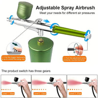 Electric Airbrush Kit with Compressor, Rechargeable Portable Cordless Air Brush Set, Handheld Airbrush Gun (Black)