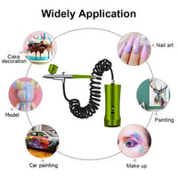 Electric Airbrush Kit with Compressor, Rechargeable Portable Cordless Air Brush Set, Handheld Airbrush Gun (Black)