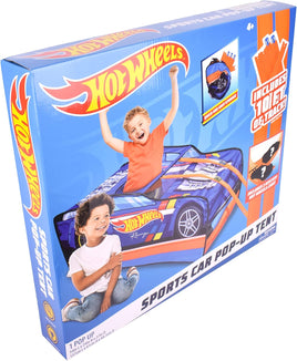 Hot Wheels Sports Car Pop-up Tent with Two Mystery Hot Wheels Diecast Cars 1:64 Diecast