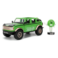 Jada Toys - Hollywood Rides - M&M'S 2021 Ford Bronco with Green M&M'S Metal Figure
