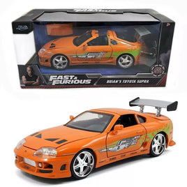 Brian's Toyota Supra Orange with Graphics "Fast & Furious" Movie 1/24 Diecast Model Car by Jada