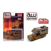 Auto World 1983 Chevy Silverado with Camper 1:64 Diecast Car