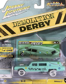 Johnny Lightning Street Freaks Demolition Derby Custom Haulin' Hearse White Lightning CHASE