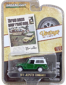 Greenlight Vintage Ads Cars 1970 Jeepster Commando Green Machine CHASE
